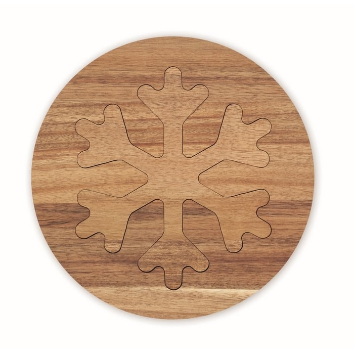 Acacia houten pothouders set sample