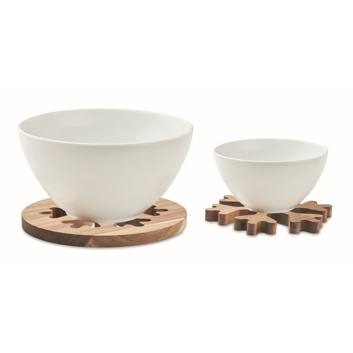 Acacia houten pothouders set sample