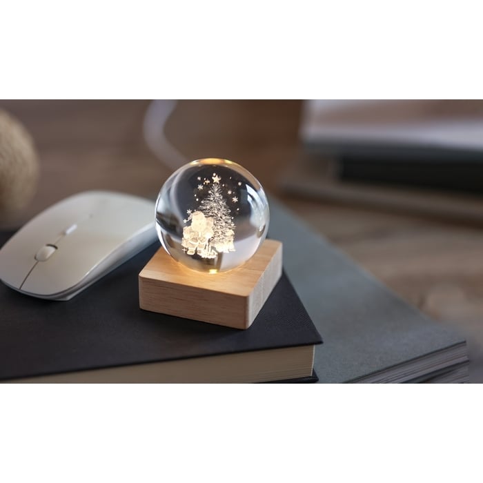 Kerst LED glas bol 6041