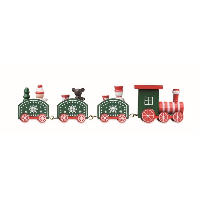 Houten decoratie kersttrein 5241