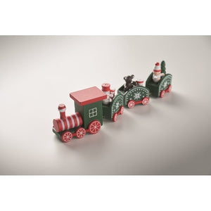 Houten decoratie kersttrein 5246