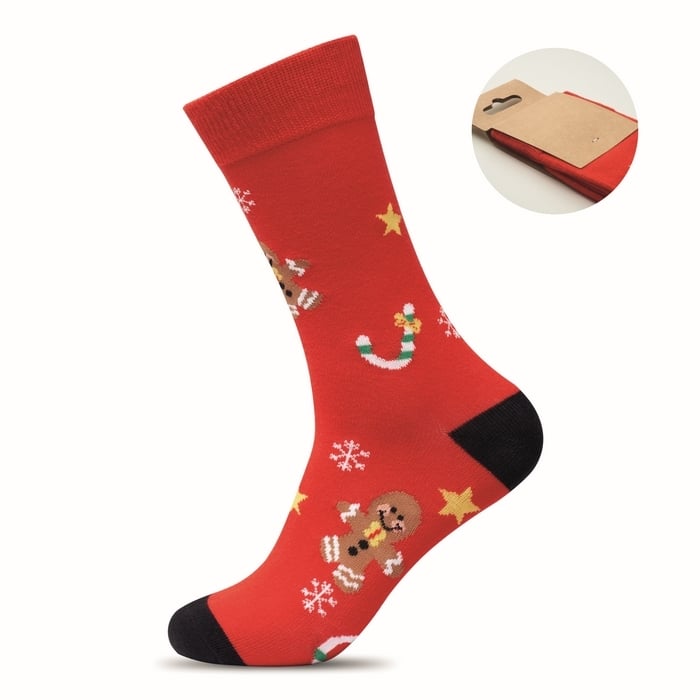 Paar kerstsokken L bedrukken