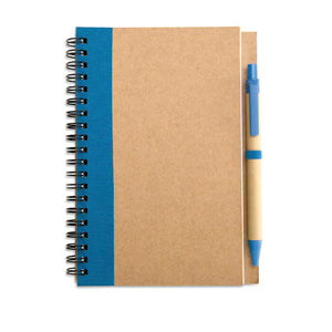 Notitieblok en balpen zwart 4 kleuren tp 8345