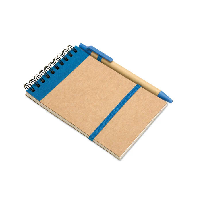 Notitieblok en balpen zwart 4 kleuren tp 8346
