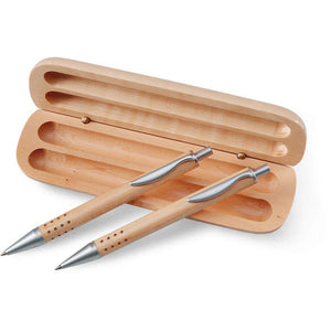 Luxe houten schrijfset DAMOIN bedrukken