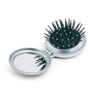 Opvouwbare borstel met spiegel zilver 2 kleuren tp 8690
