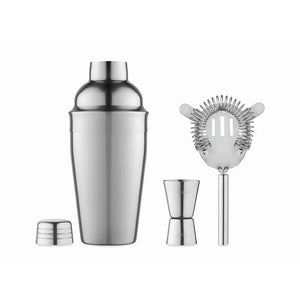 Chroomkleurige cocktailset FIZZ bedrukken