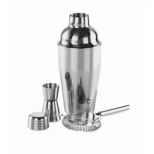 Chroomkleurige cocktailset FIZZ  met opdruk