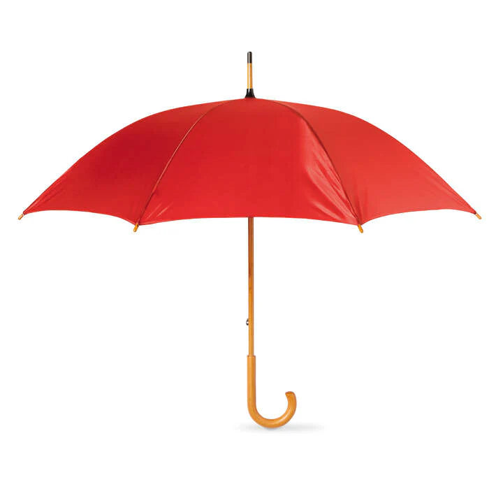 Paraplu met houten handvat bordeauxrood 4 kleuren tr 9106