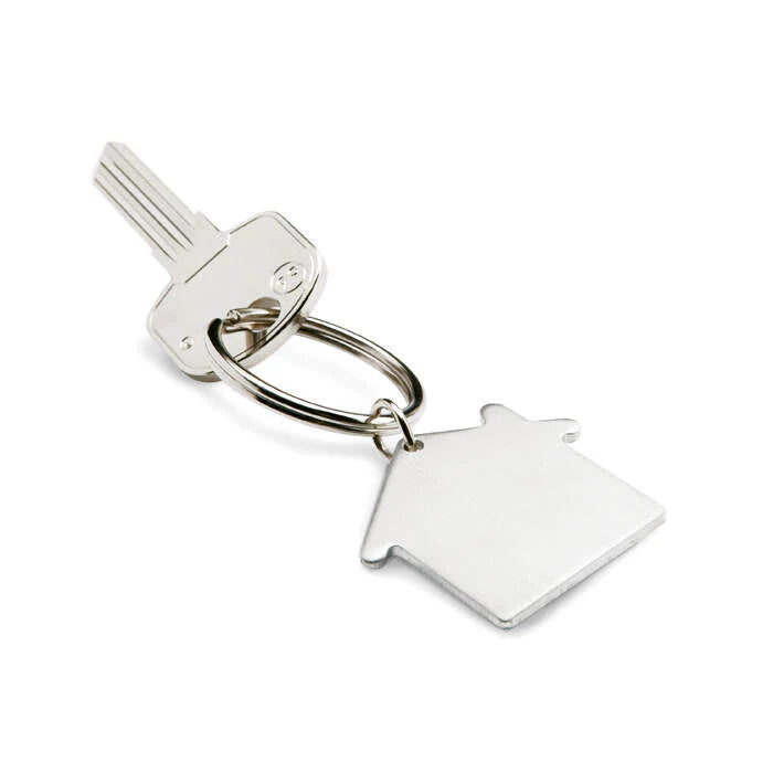 Metalen sleutelhanger huis zilver 2 kleuren tp 7897
