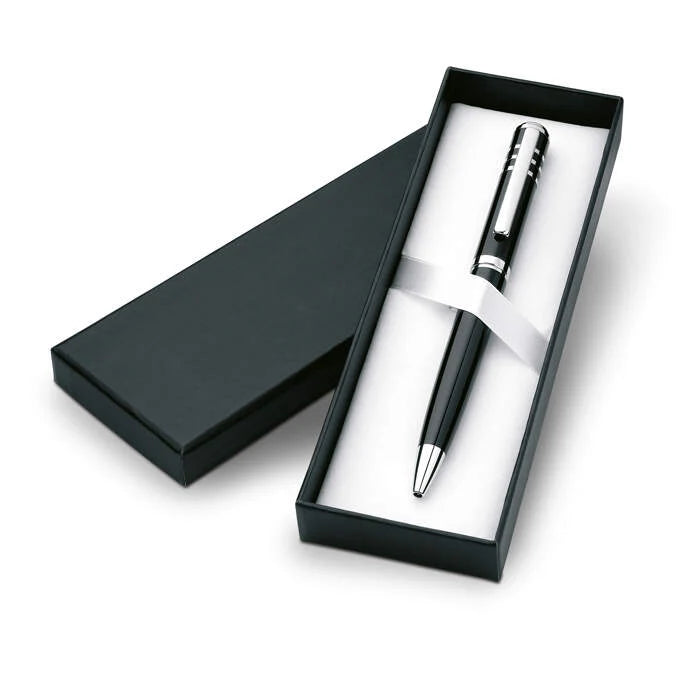 Balpen in geschenkverpakking in zwart of zilver zwart 2 kleuren tp 1094
