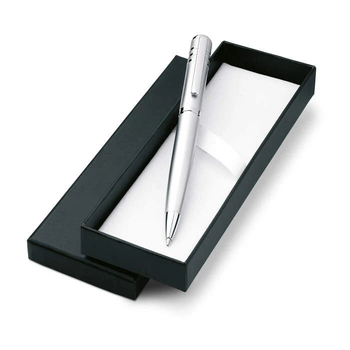 Balpen in geschenkverpakking in zwart of zilver bedrukken