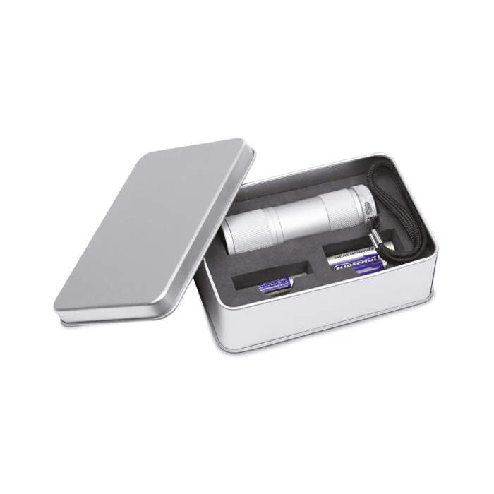9 LED aluminium zaklamp bedrukken