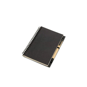 Notitieblok en balpen zwart 2 kleuren tp 8341