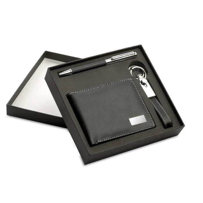 3-Delige PU cadeauset ELEGANCI zwart 2 kleuren tp 124