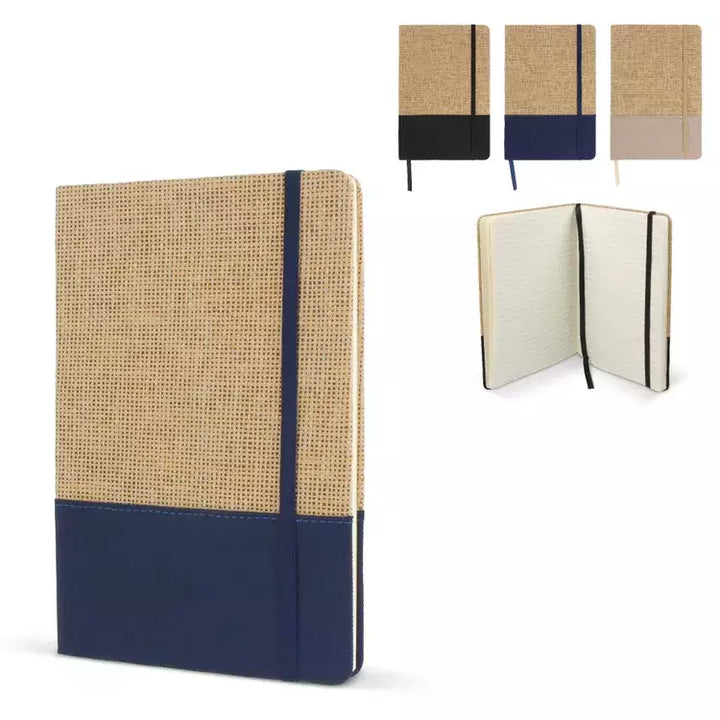 Notitieboek jute R-PET GRS bedrukken