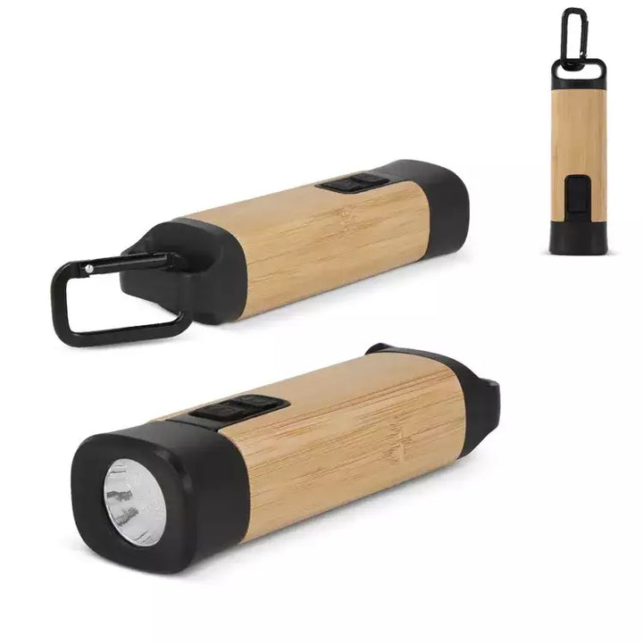 Oplaadbare R-ABS & Bamboe zaklamp bedrukken