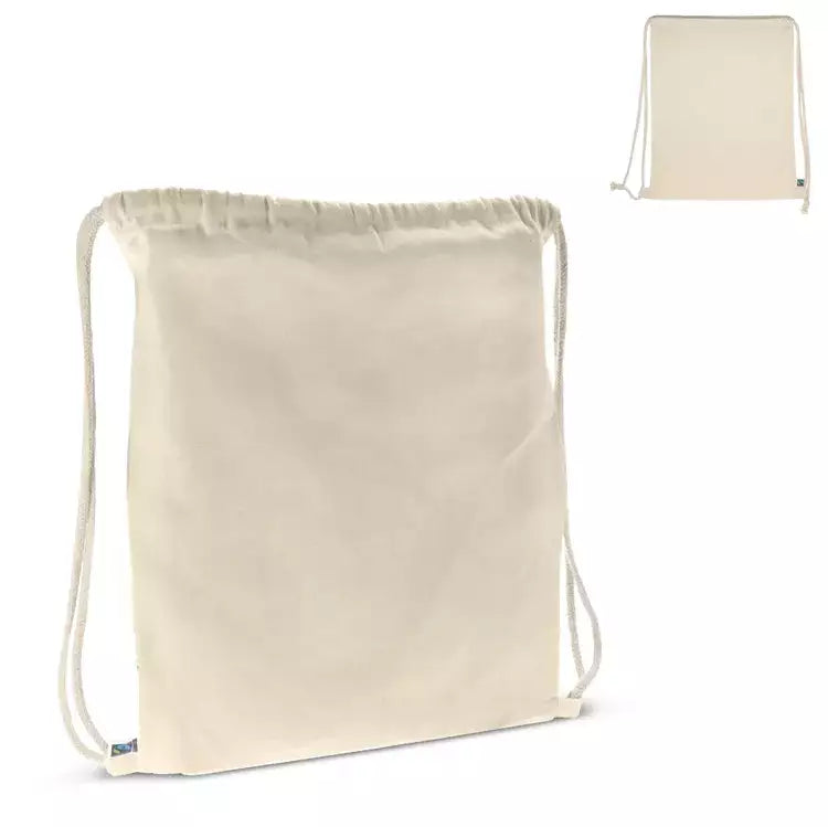 Fairtrade rugzakje ecru 140g/m&sup2; bedrukken