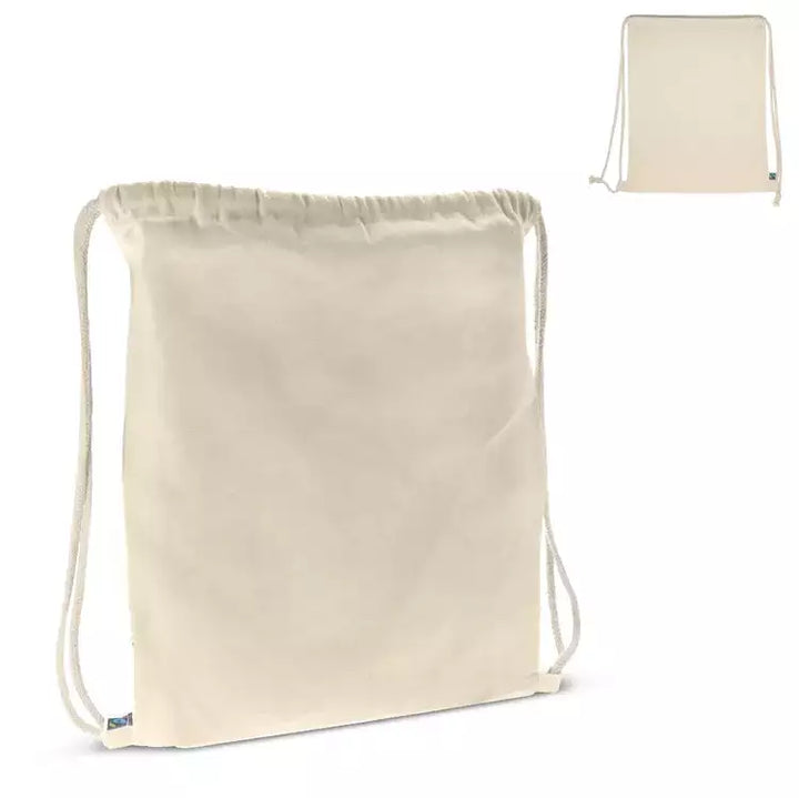 Fairtrade rugzakje ecru 140g/m&sup2; bedrukken