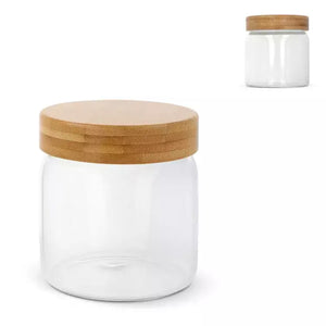 Canister glas & bamboe 600ml bedrukken