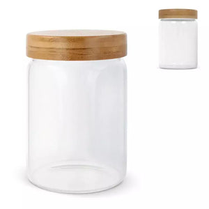 Canister glas & bamboe 900ml bedrukken