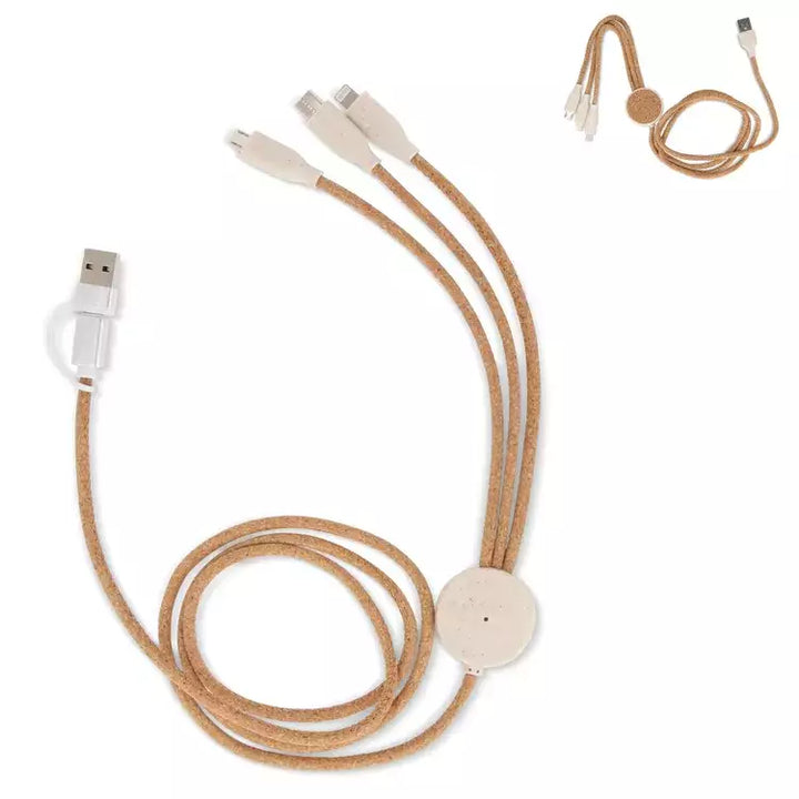 FSC cork 3 in 1 PD charging & data cable bedrukken