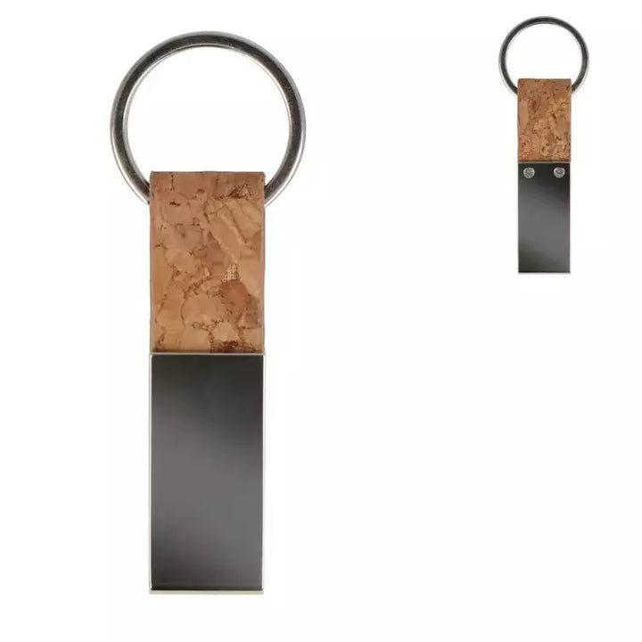 Sleutelhanger rechthoekig kurk & metaal sample