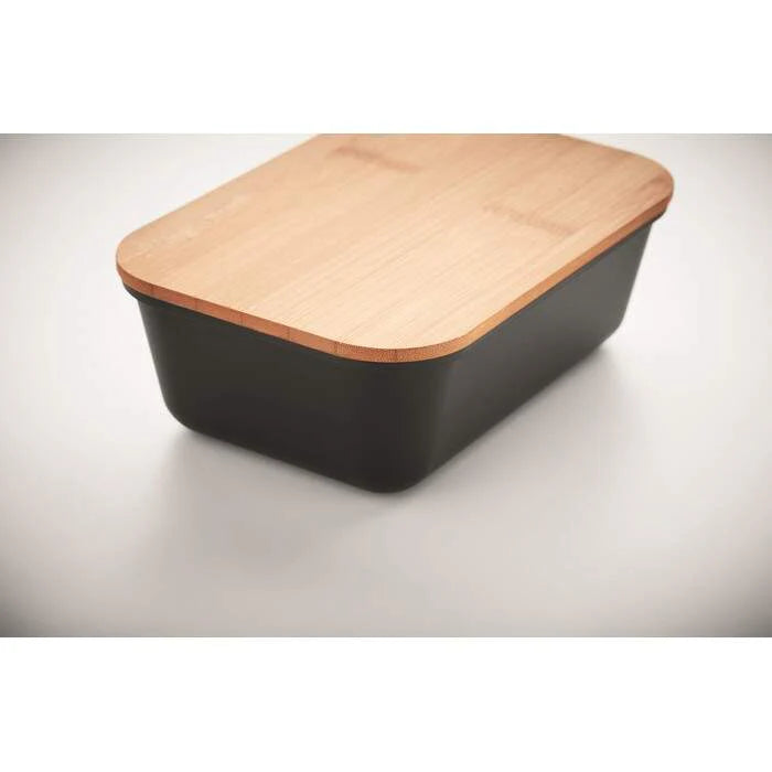 Lunchbox met bamboe deksel beige onbedrukt 7282