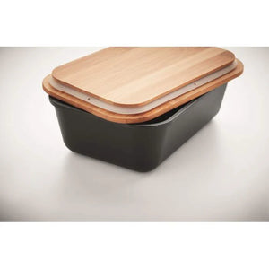 Lunchbox met bamboe deksel beige 2 kleuren zd 7278