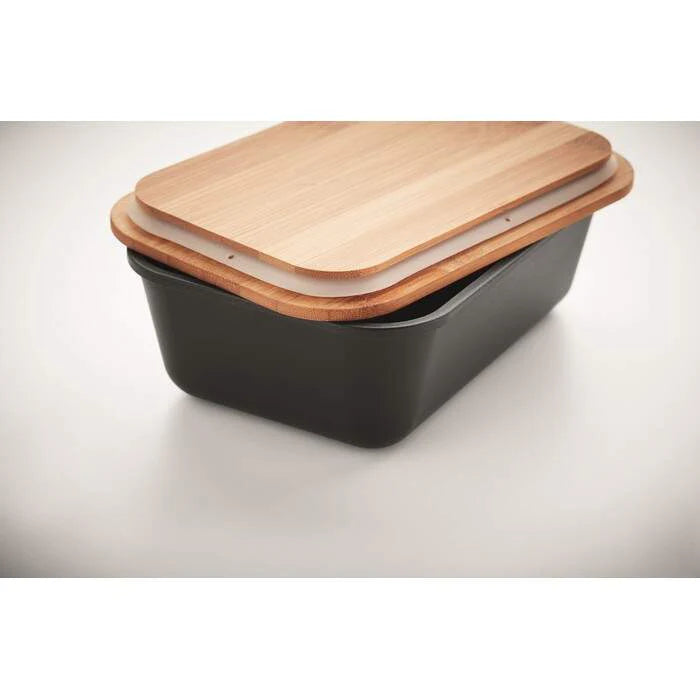 Lunchbox met bamboe deksel beige 2 kleuren zd 7278