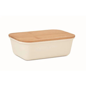 Lunchbox met bamboe deksel beige 4 kleuren zd 7280
