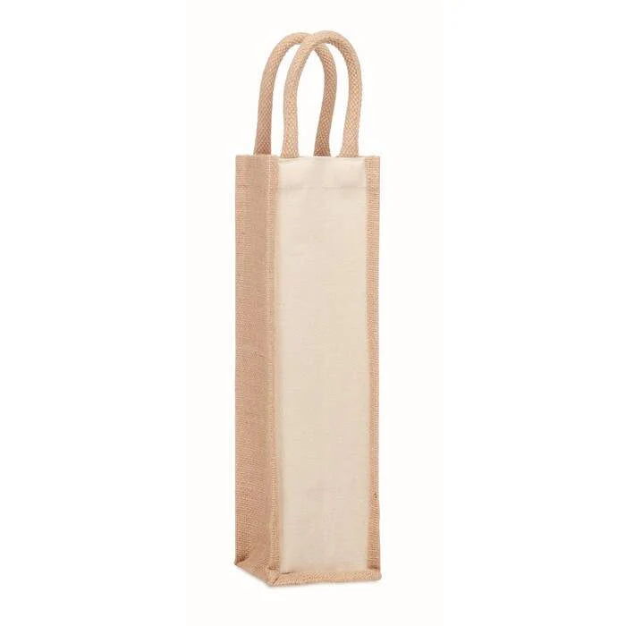 Jute wijntas voor 1 fles bedrukken