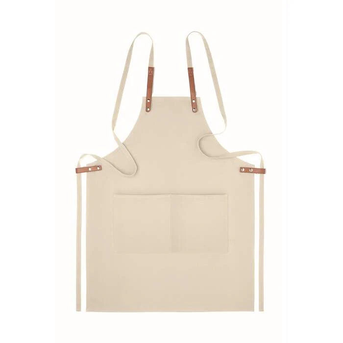 Schort organisch katoen beige onbedrukt 10917