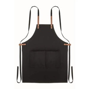 Schort organisch katoen zwart 1 kleur td 10931
