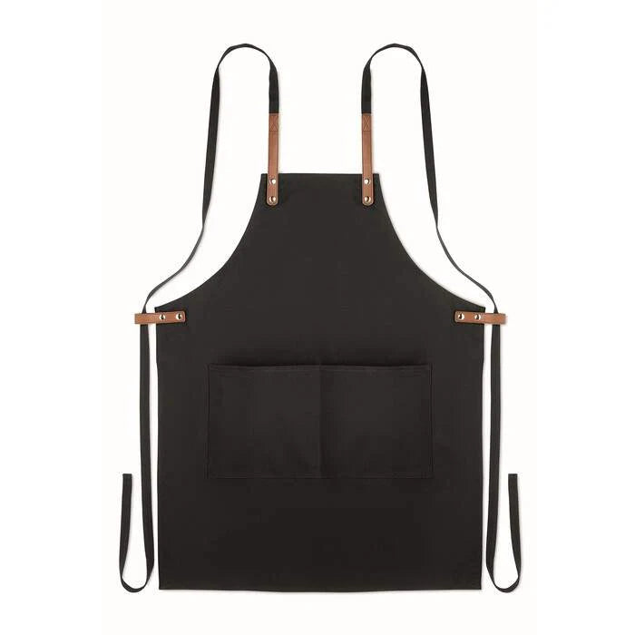 Schort organisch katoen zwart 1 kleur td 10931