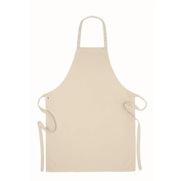 Schort organisch katoen beige onbedrukt 10918