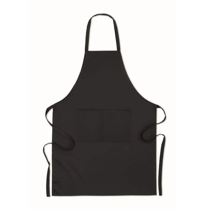Schort organisch katoen zwart 1 kleur td 10932
