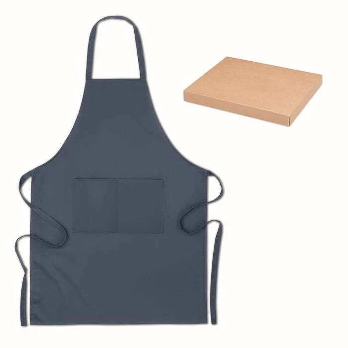 Schort organisch katoen blauw 1 kleur td 10920