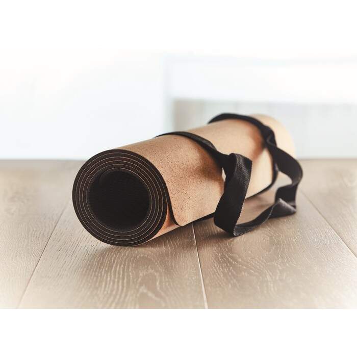 Yogamat van kurk beige 1 kleur zd 13424