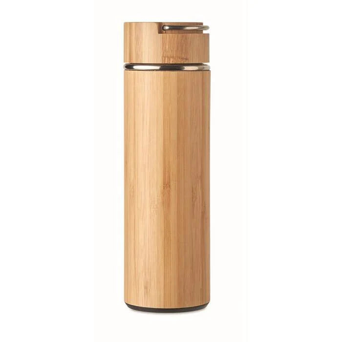 Dubbelwandige thermosfles 480ML hout Graveren 3430