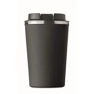 Dubbelwandige drinkbeker zwart Graveren 3307
