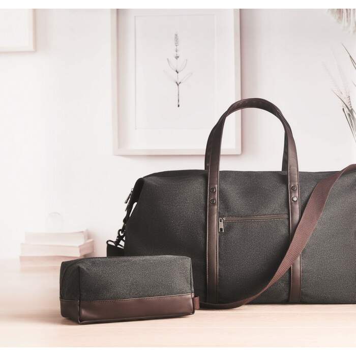 Canvas weekendtas 450 gr/m&sup2; zwart 1 kleur td 2012