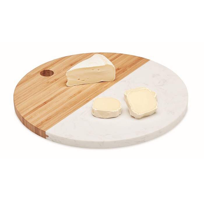 Serveerplank marmer/ bamboe hout onbedrukt 11077