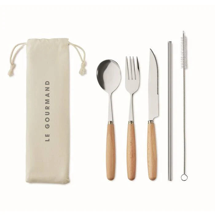 RVS bestekset CUSTA SET beige 2 kleuren zd 10565