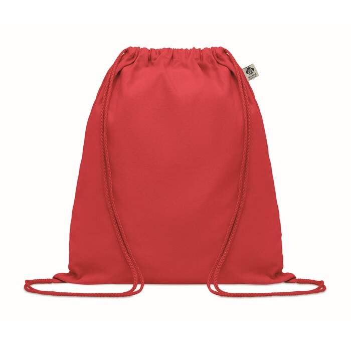 Trekkoord rugzak van organisch YUKI COLOUR rood 4 kleuren zd 12652