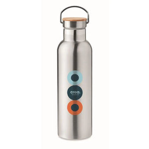 Dubbelwandige drinkfles 750ml HELSINKI MED zilver onbedrukt 3358