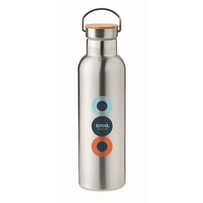 Dubbelwandige drinkfles 750ml HELSINKI MED zilver onbedrukt 3358