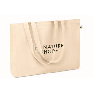 Gerecyclede tas 280 gr/m&sup2; RESPECT beige 2 kleuren zd 4373