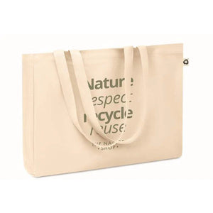 Gerecyclede tas 280 gr/m&sup2; RESPECT beige 3 kleuren zd 4374