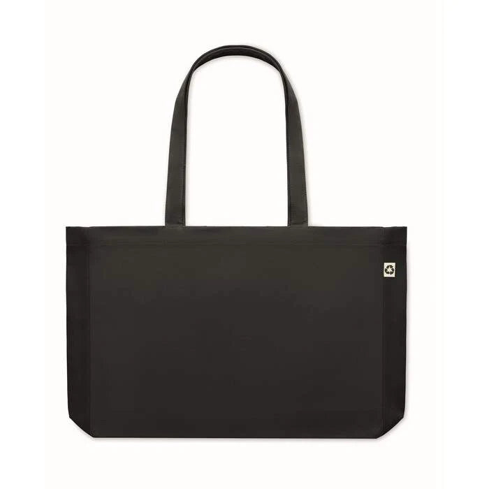 Gerecyclede tas 280 gr/m&sup2; RESPECT COLOURED zwart 2 kleuren zd 4385